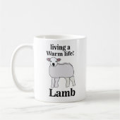 Lamb Living Een Warm Leven Grappig Lam Koffiemok (Links)