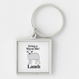 Lamb Living Een Warm Leven Grappig Lam Sleutelhanger