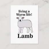 Lamb Living Een Warm Leven Grappig Lam Visitekaartje (Voorkant)