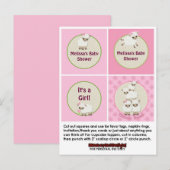 LAMB Meisje Baby shower Cupcake Topper Sweet Dream Uitnodiging Briefkaart (Voorkant / Achterkant)