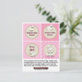 LAMB Meisje Baby shower Cupcake Topper Sweet Dream Uitnodiging Briefkaart (Staand voorkant)