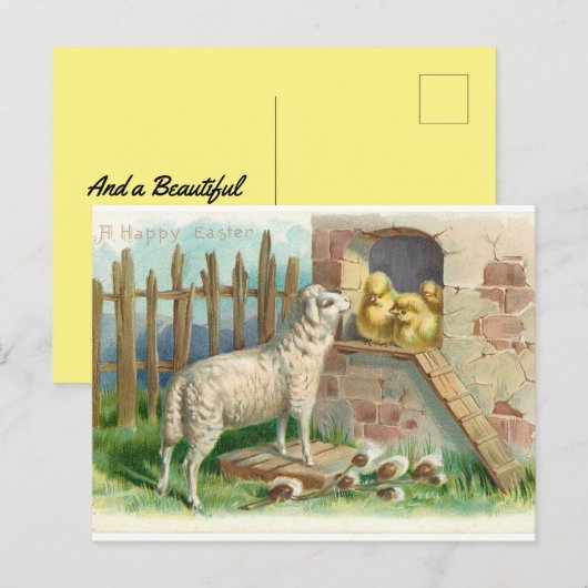 Lamb met Briefkaart voor de dag van de dag van de (Voorkant / Achterkant)