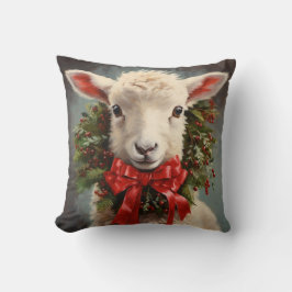 LAMB n WREATH CHRISTMAS PILLOW Kussen
