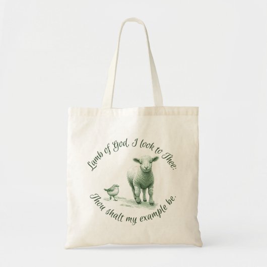 Lamb of God I Look to The Hymn Lyric Tote Bag (Voorkant)