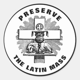 Lamb op Altar Bewaar de Latijnse Massa katholiek Ronde Sticker