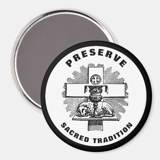 Lamb op Altar Preserve Heilige Traditie Katholiek Magneet (Voorkant / Achterkant)