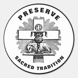 Lamb op Altar Preserve Heilige Traditie Katholiek Ronde Sticker