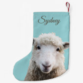 Lamb op Blue Custom kerststop Kleine Kerstsok (Achterkant)