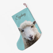 Lamb op Blue Custom kerststop Kleine Kerstsok (Achterkant (Hangend))