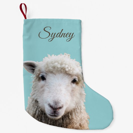 Lamb op Blue Custom kerststop Kleine Kerstsok (Voorkant)