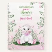 Lamb Pink Floral Baby shower Guest Book Notitieboek (Voorkant)