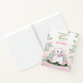 Lamb Pink Floral Baby shower Guest Book Notitieboek (Binnen)