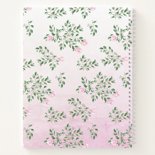 Lamb Pink Floral Baby shower Guest Book Notitieboek (Achterkant)