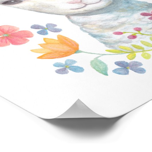 Lamb Poster Cute Baby Sheep Nursery Wall Art-afdru (Hoek)