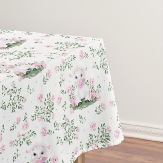 Lamb Roses Floral Nursery Baby shower Tafelkleed (Voorbeeld)