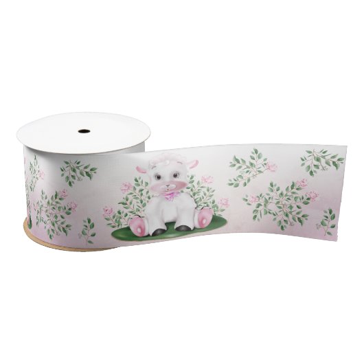 Lamb Roze Rose Floral Satijnen Lint (Spoel)