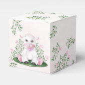 Lamb Rozen Floral Baby shower Bedankdoosjes (Voorkant Zijde)