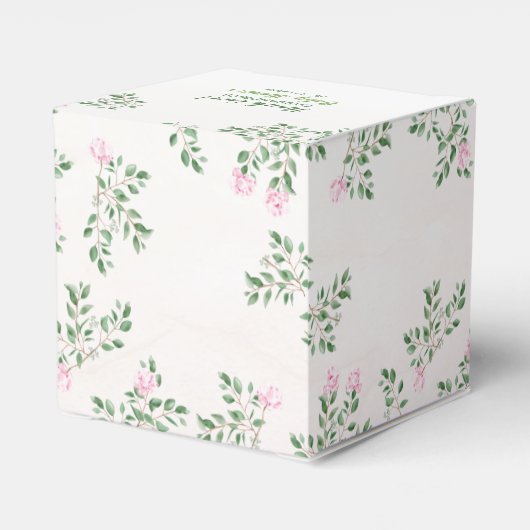 Lamb Rozen Floral Baby shower Bedankdoosjes (Achterkant)