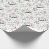 Lamb Rozen Floral Baby shower Cadeaupapier (Hoek)