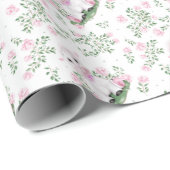 Lamb Rozen Floral Baby shower Cadeaupapier (Rol Hoek)