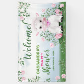 Lamb Rozen Floral Baby shower Spandoek (Verticaal)