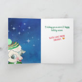 Lamb schaap kerstbreien kroesgeschenken feestdagen kaart (Binnen)