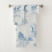 Lamb Sheep Blue Toile Bad Handdoek (Insitu)