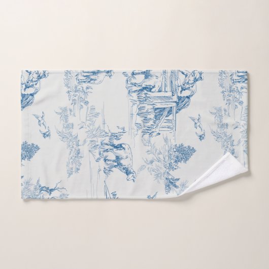 Lamb Sheep Blue Toile Bad Handdoek (Handdoek)