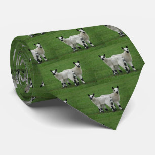 Lamb Sheep Livestock op Green Grass Print Stropdas