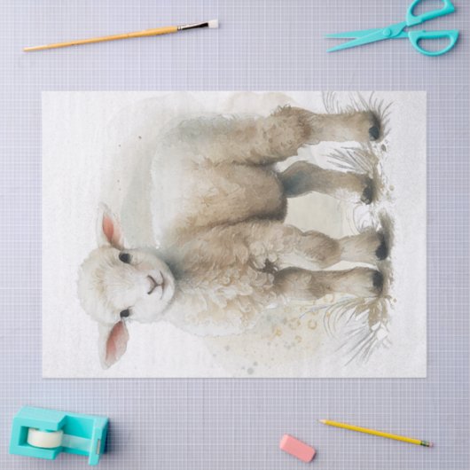 Lamb Sheep Waterverf Tissuepapier (Craft)