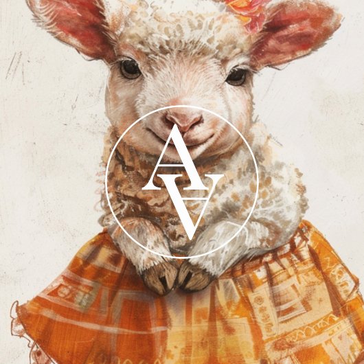 Lamb Sinaasappels rok schilderij Schattigee Schaap Poster