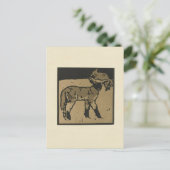 Lamb - Square Animals Illustratie Briefkaart (Staand voorkant)