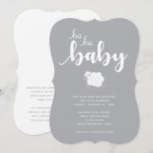 Lamb Theme Baby shower Uitnodiging (Voorkant / Achterkant)