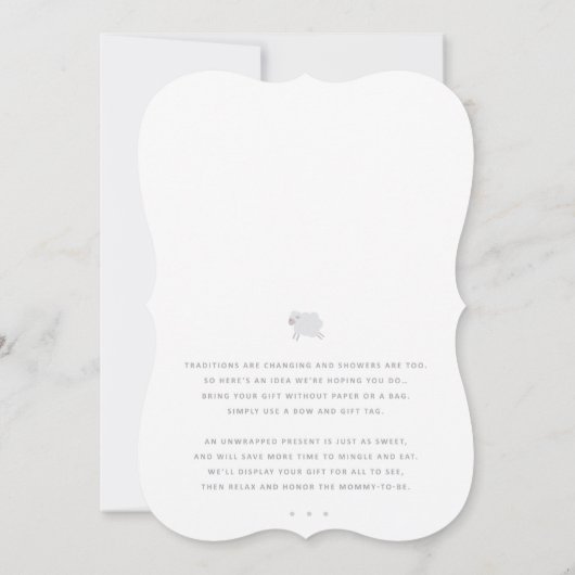 Lamb Theme Baby shower Uitnodiging (Achterkant)