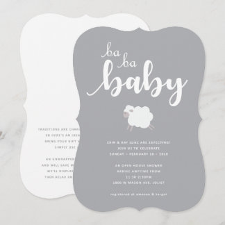 Lamb Theme Baby shower Uitnodiging