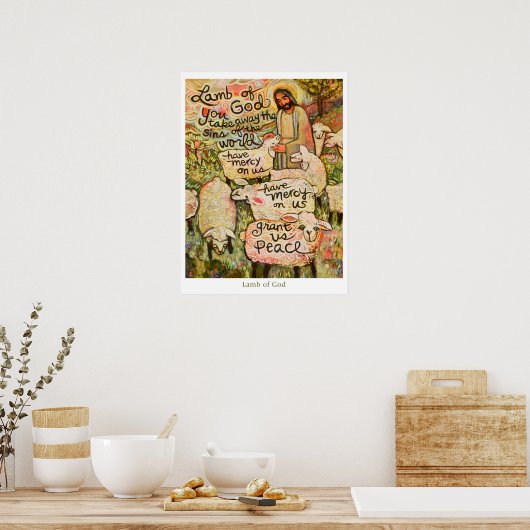 Lamb van God 18x24-inch Poster (Keuken)