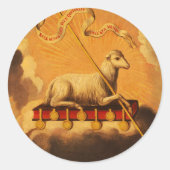Lamb van God, Agnus Dei door Jose Campeche y Jorda Ronde Sticker (Voorkant)