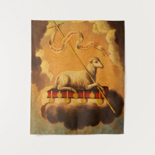 Lamb van God, Agnus Dei door Jose Campeche y Jorda Wandkleed