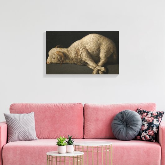 Lamb van God (Agnus Dei) (Sacrificaal dier) Canvas Afdruk (Insitu (Woonkamer))