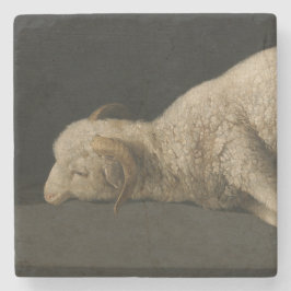 Lamb van God (Agnus Dei) (Sacrificaal dier) Stenen Onderzetter