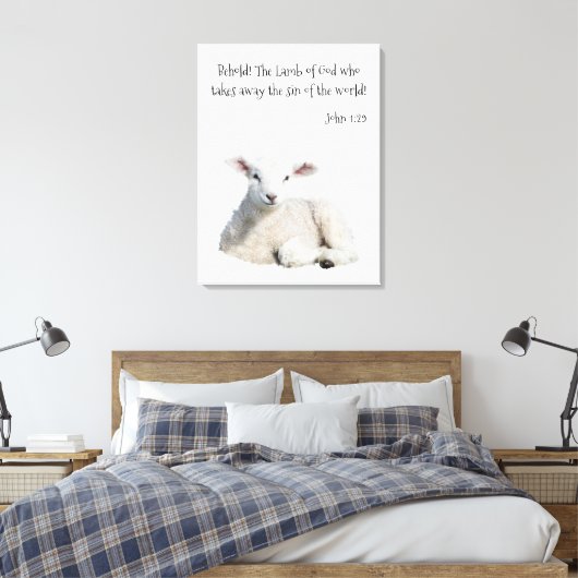 Lamb van God Canvas Afdruk (Insitu (Slaapkamer))