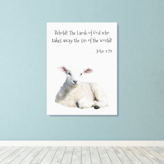 Lamb van God Canvas Afdruk (Insitu (Houten vloer))