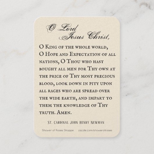 Lamb van God katholieke gebedden door kardinaal Ne Plaatskaartje (Achterkant)