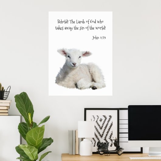 Lamb van God Poster (Thuiskantoor)