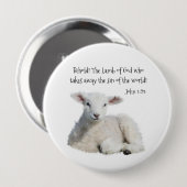 Lamb van God Ronde Button 4,0 Cm (Voorkant /achterkant)