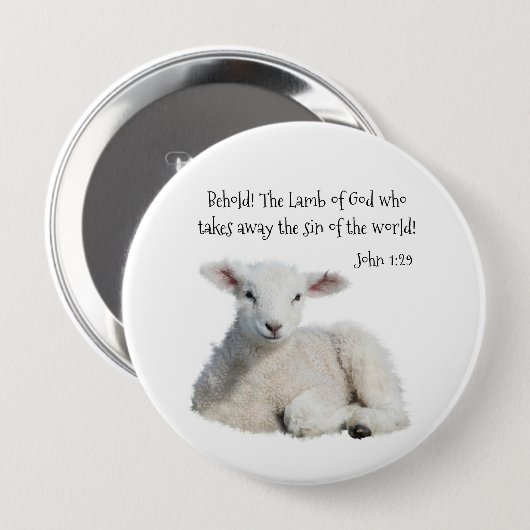Lamb van God Ronde Button 4,0 Cm (Voorkant /achterkant)