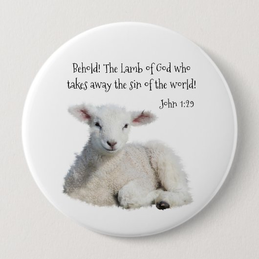 Lamb van God Ronde Button 4,0 Cm (Voorkant)