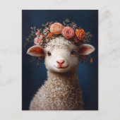 Lamb Wearing a Flower Crown Briefkaart (Voorkant)