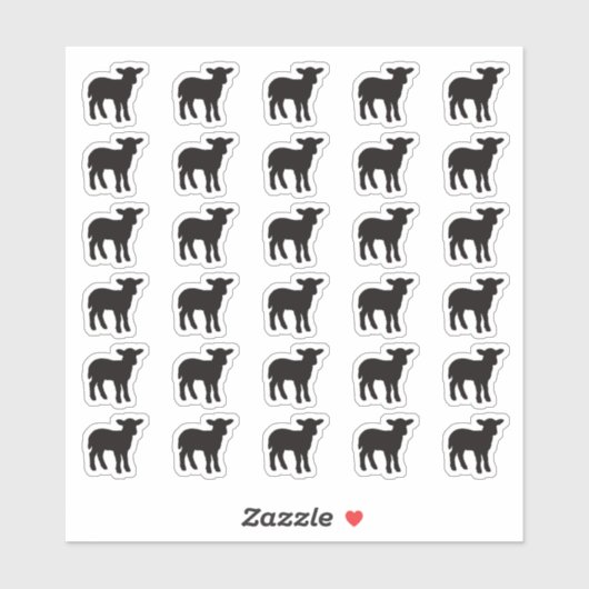 Lamb Wedding Place Card Food Meal Menu Choice Sticker (Vel)