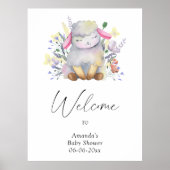 Lamb - welkom baby shower feest poster (Voorkant)